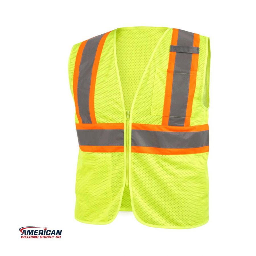 VS2022-LM  /  ANSI Class 2 Two-Tone Hi-Vis Safety Vest, Lime